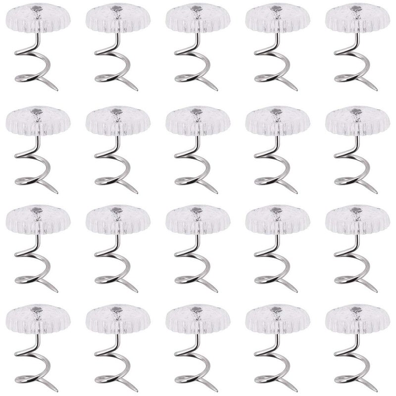 Akstore 100 Pcs Bed Skirt Pins Clear Heads Twist Pins for Upholstery, Slipcovers and Bedskirts, Bedskirt Pins (100PCS) - Image 1